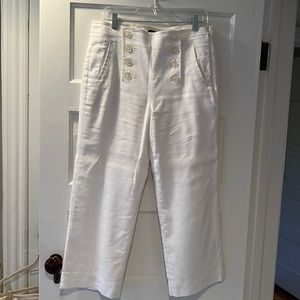 White linen pants